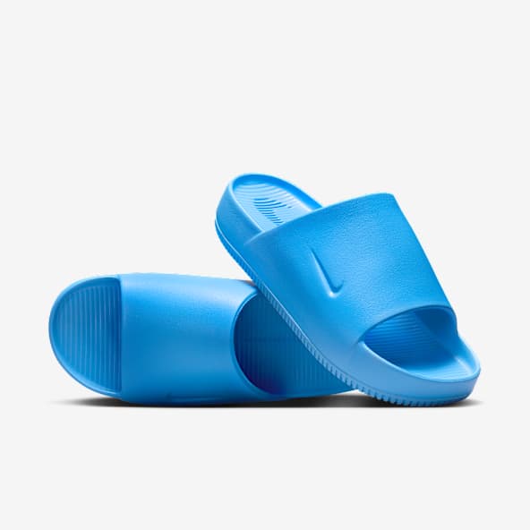 Nike blue flip flops deals